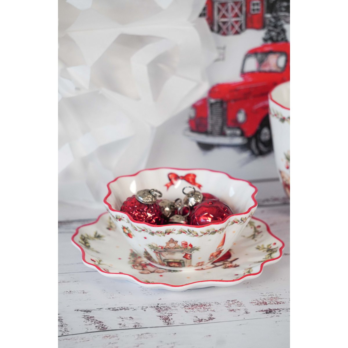 Cuenco de porcelana Vintage Navidad 12 cm Isabelle Rose