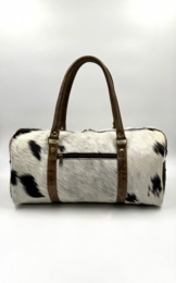 Håndlavet rejsetaske i læder og naturlig pels – Artisan 42 cm “Heritage” Duffle & Unique Unisex Weekender
