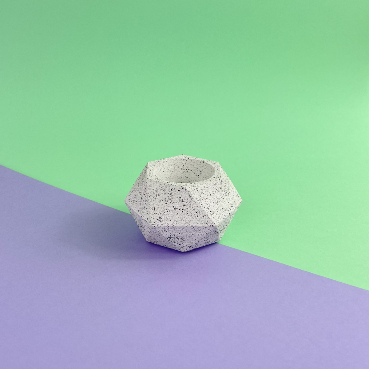 Small Plant Pot • HEXAGONAL XS • White Terrazzo