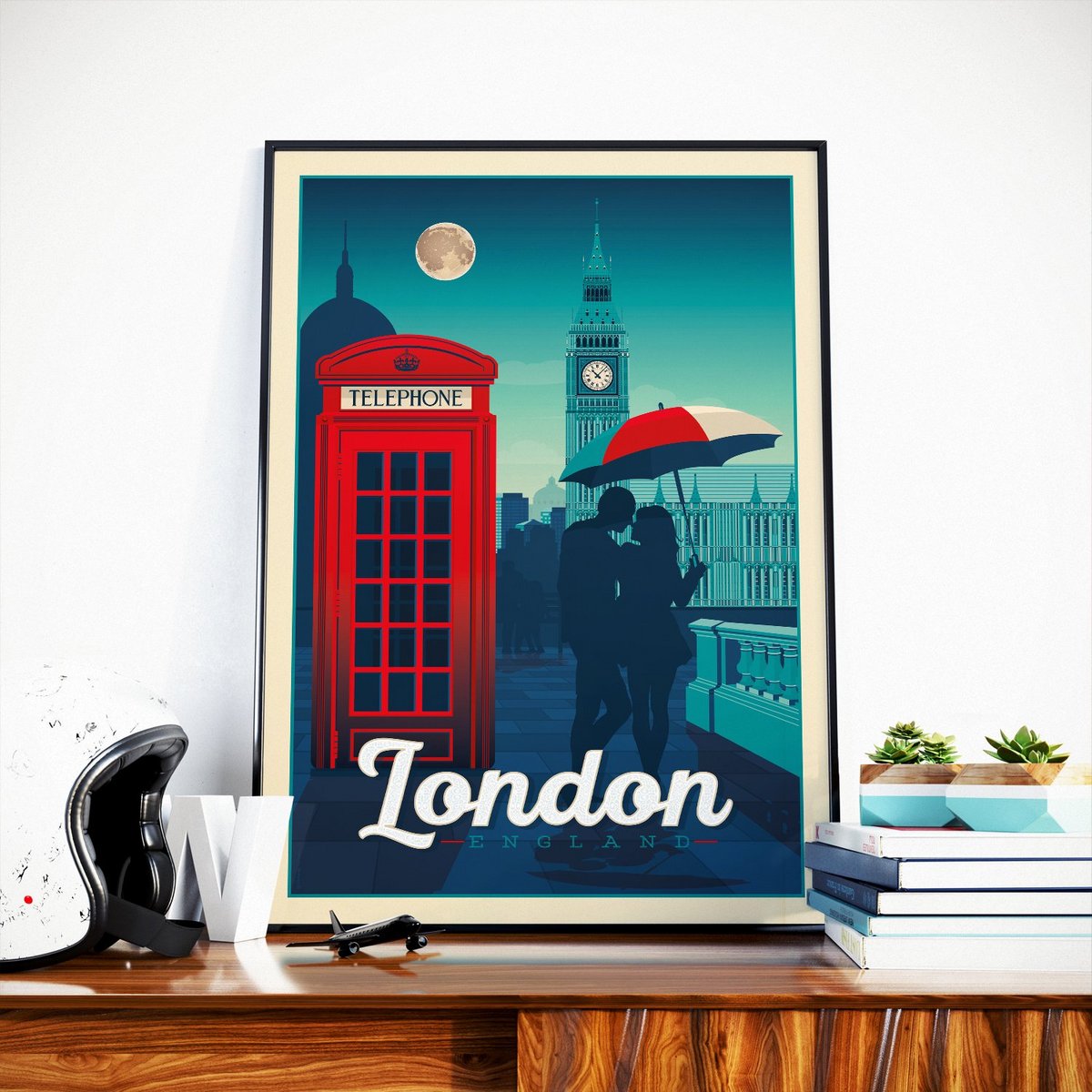 Póster vintage de Londres | Póster Ciudad Londres Reino Unido