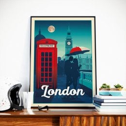 Vintage Londen poster | Premium poster City London Verenigd Koninkrijk