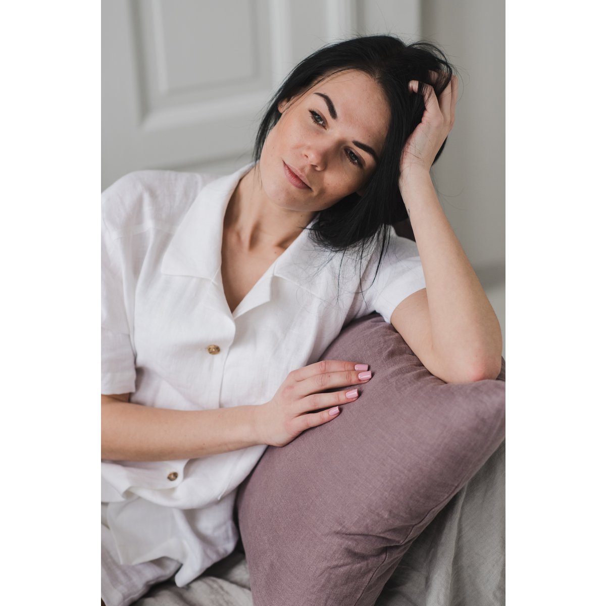 Pyjama-Set aus Naturleinen