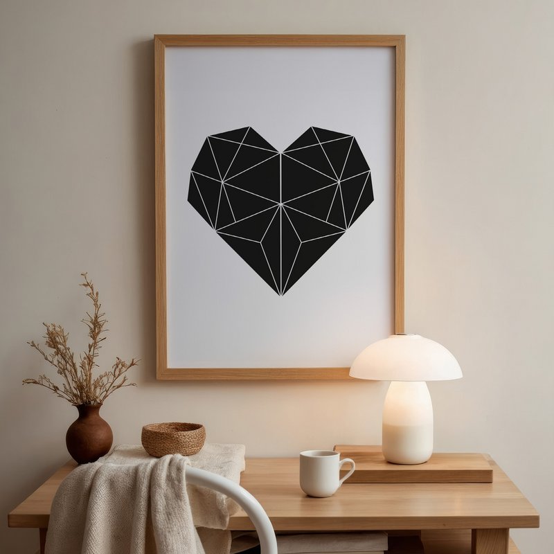 Poster: Geometrisches Herz