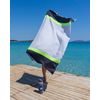 TOWEL TO GO NEON Strandtuch aus recycelter Baumwolle 180x100 cm | Schnell trocknendes Poolhandtuch | Grau / Schwarz | mit Geschenkbox