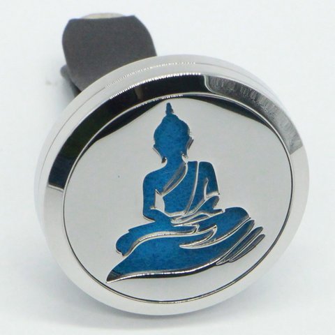 Car Diffuser Clip'Arôme - Buddha - Stainless Steel with Blotters - Decorative Aromatherapy Accessory - Gift Idea