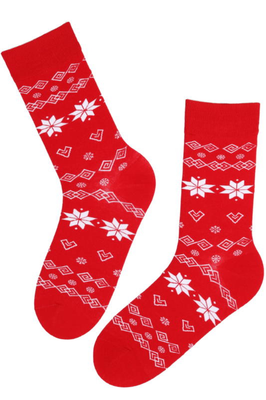 Calcetines AILO estampado navideño rojo para hombre