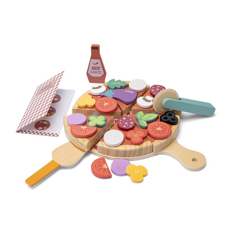 Coffret de jeu pizza en bois