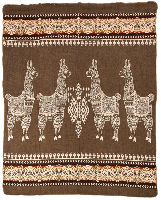 Ecuadoriansk alpaca tæppe | indfødt tæppe | Alpaca brun