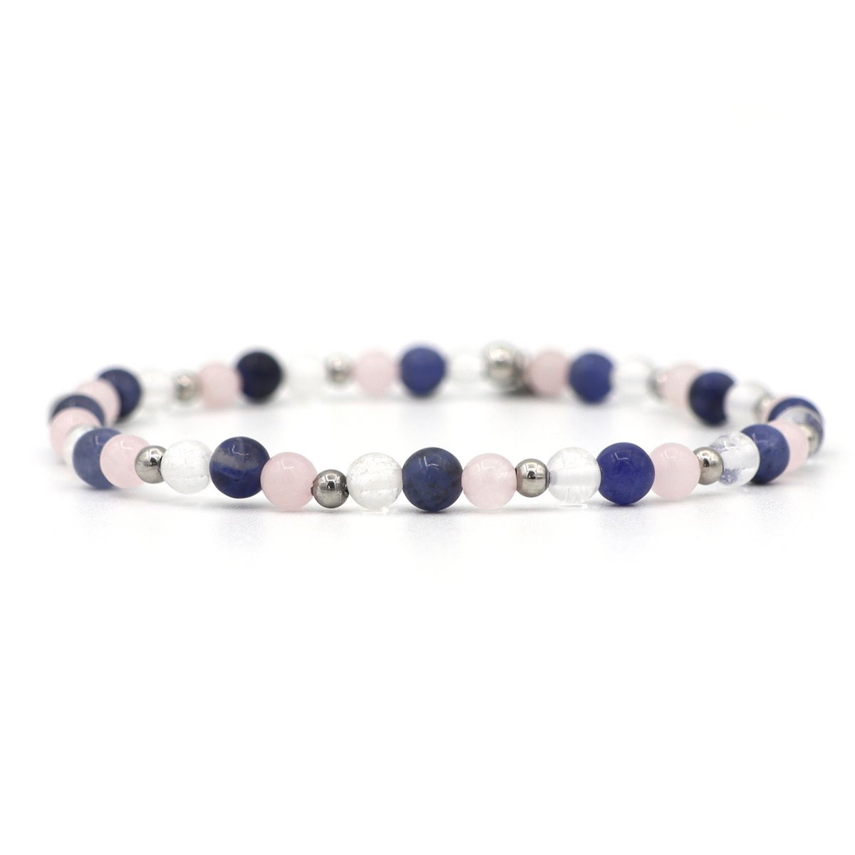 Natuursteen armband mommy milk, zilver en goud