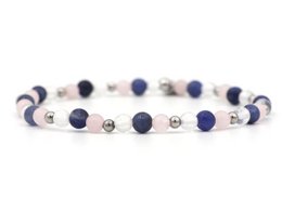Natuursteen armband mommy milk, zilver en goud