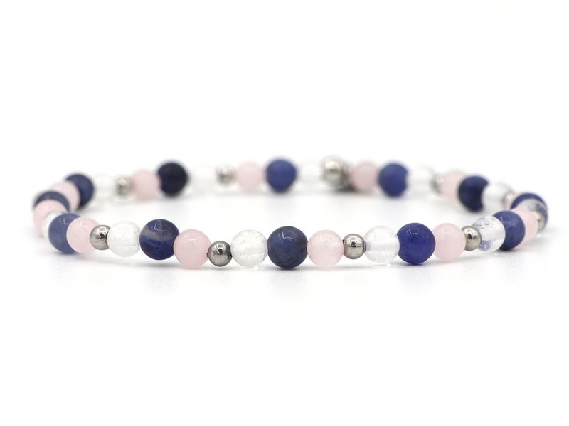 Natuursteen armband mommy milk, zilver en goud