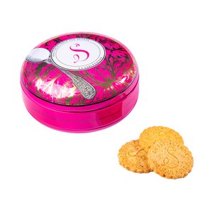 Shortbread-Kekse mit gesalzenen Butter-Karamell-Chips – runde Metalldose „Löffel“ 175 g