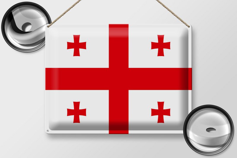 Tin Sign Flag of Georgia 40x30cm Flag of Georgia