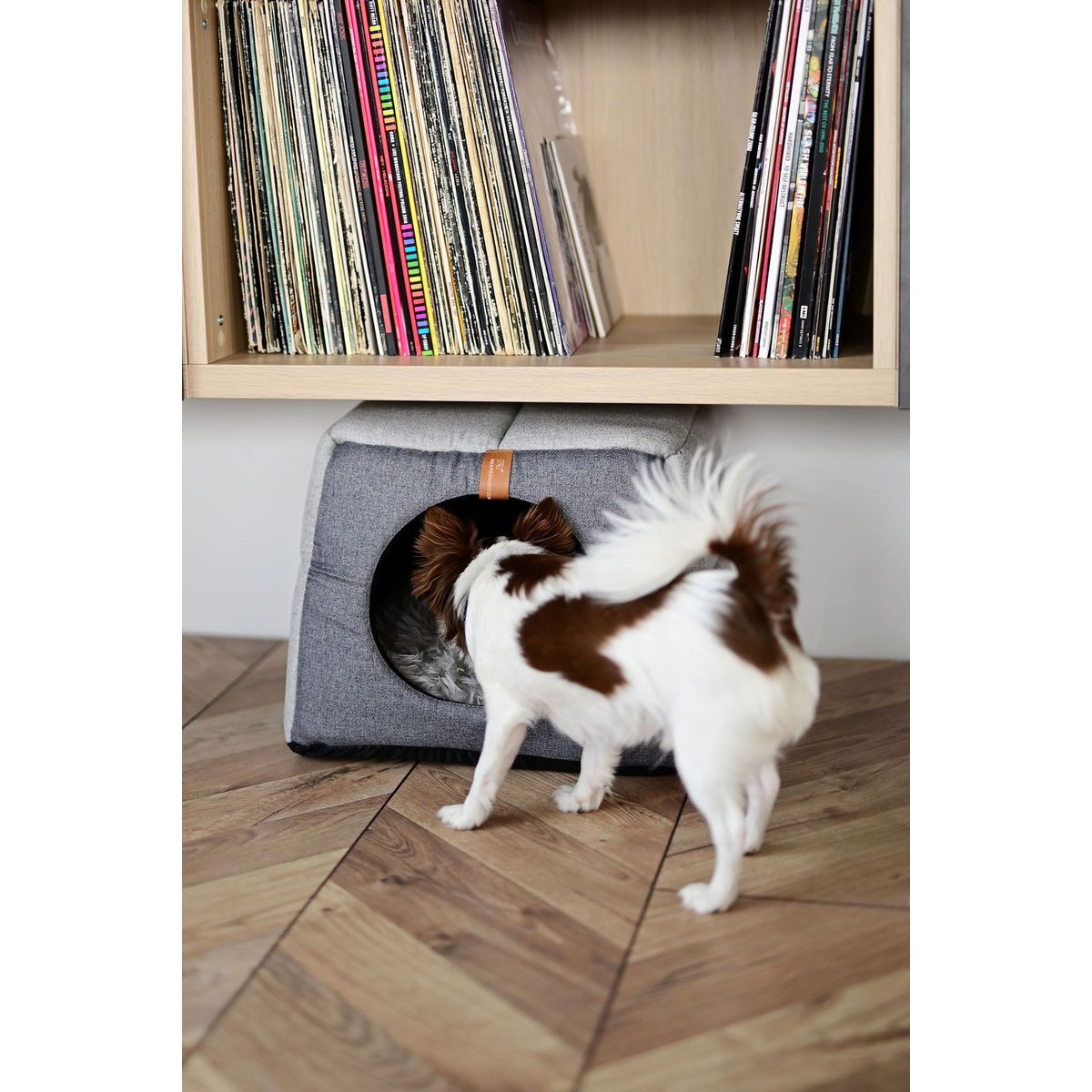 UP&DOWN niche pour chien 2en1- gris clair chiné
