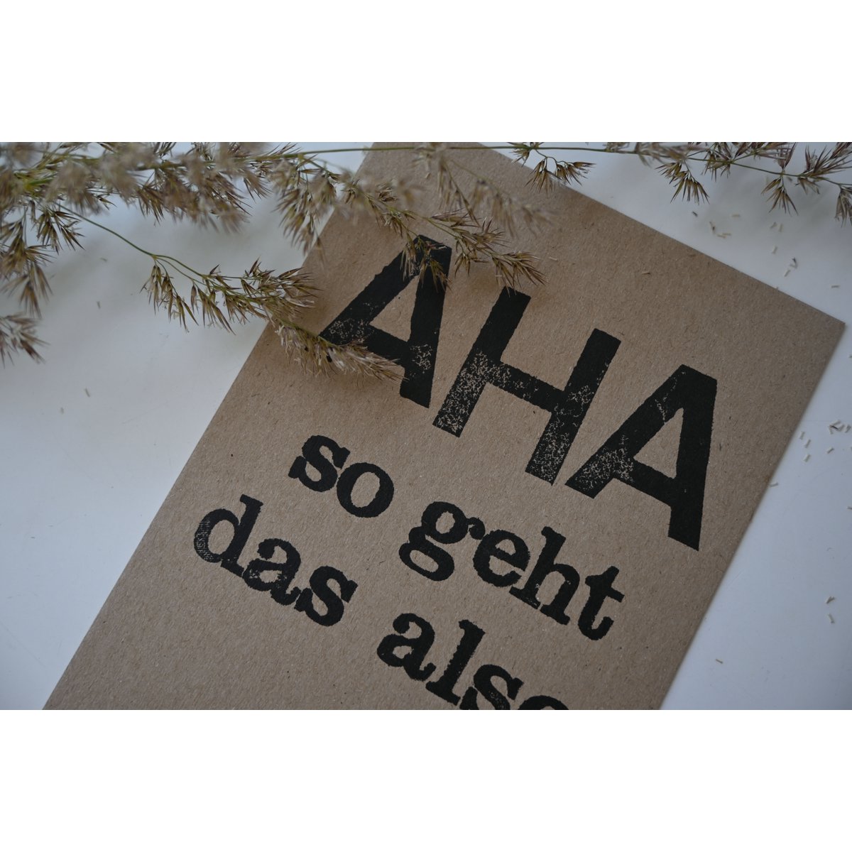 Gestempelde postkaart "AHA"