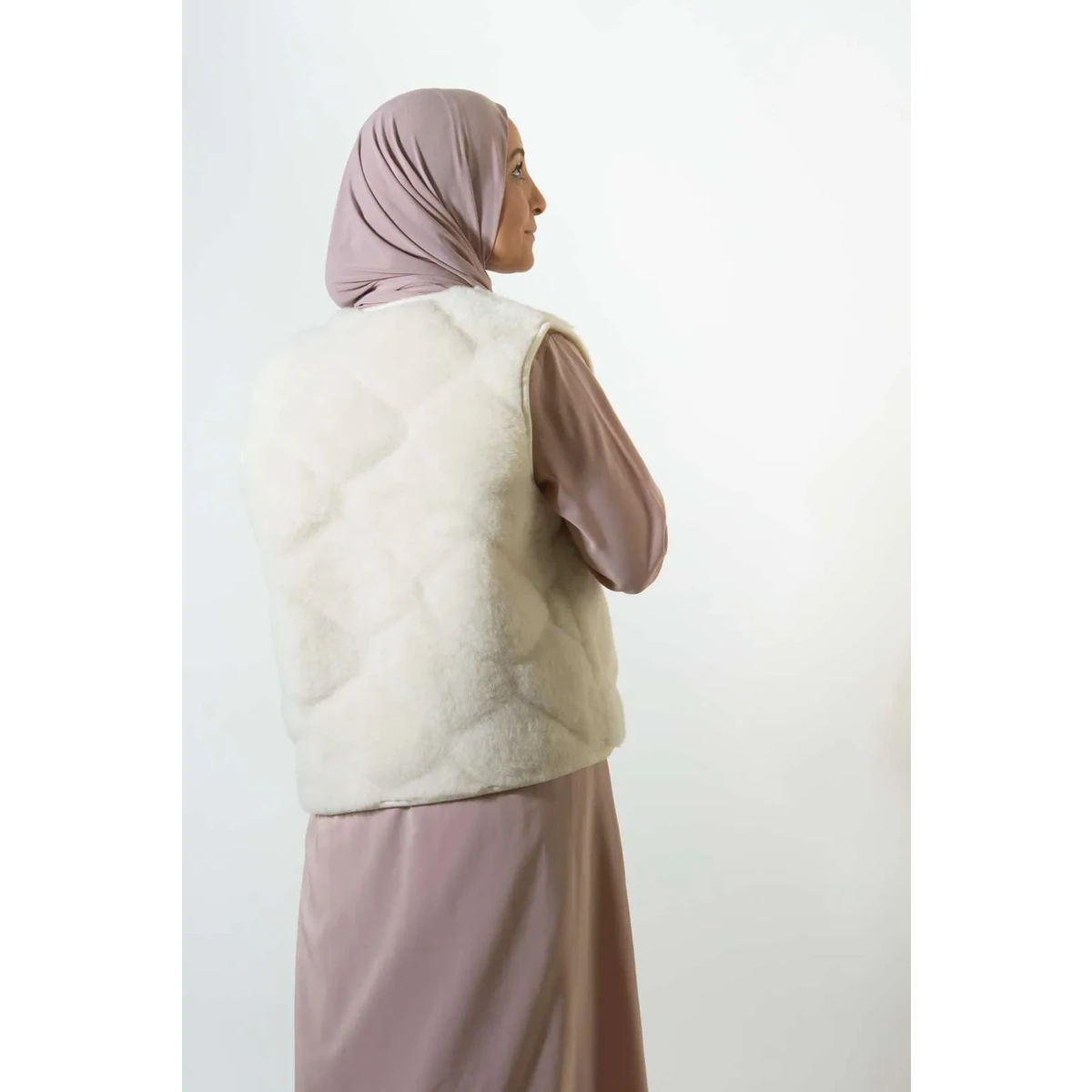 Wool Vest - Flat White Bubble Shorty