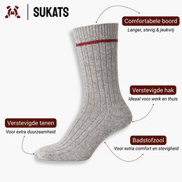 Sukats® Los noruegos | 3 o 6 pares | Calcetines noruegos | Calcetines de lana | Gris o Antracita | Múltiples tamaños