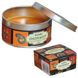 Goloka Sandalwood Soya Wax Candle Tin