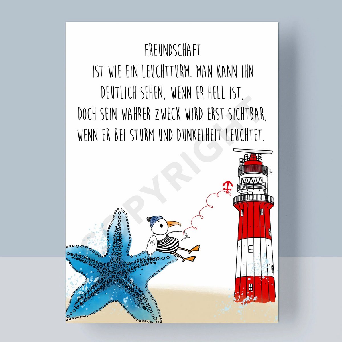 Postal - La amistad es como un faro