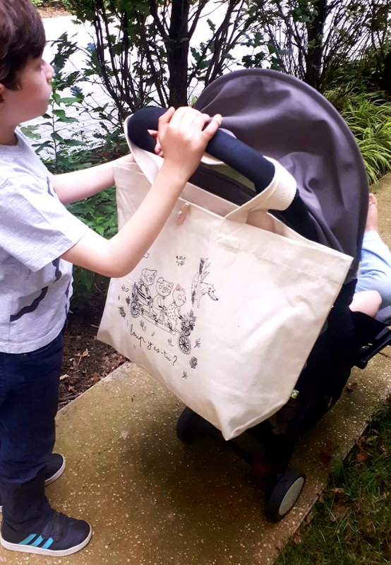 Natural bag 3 Petits Cochons 100% organic cotton certified Control Union