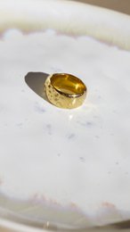 Goudfolie Band & Parel Ring