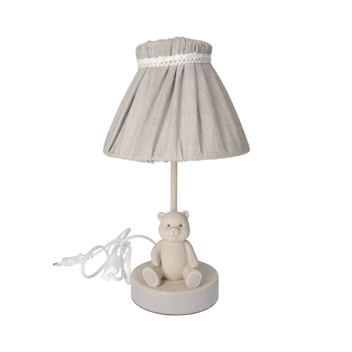 Lamp with teddy bear with lampshade h 36 d 20 cm in resin
