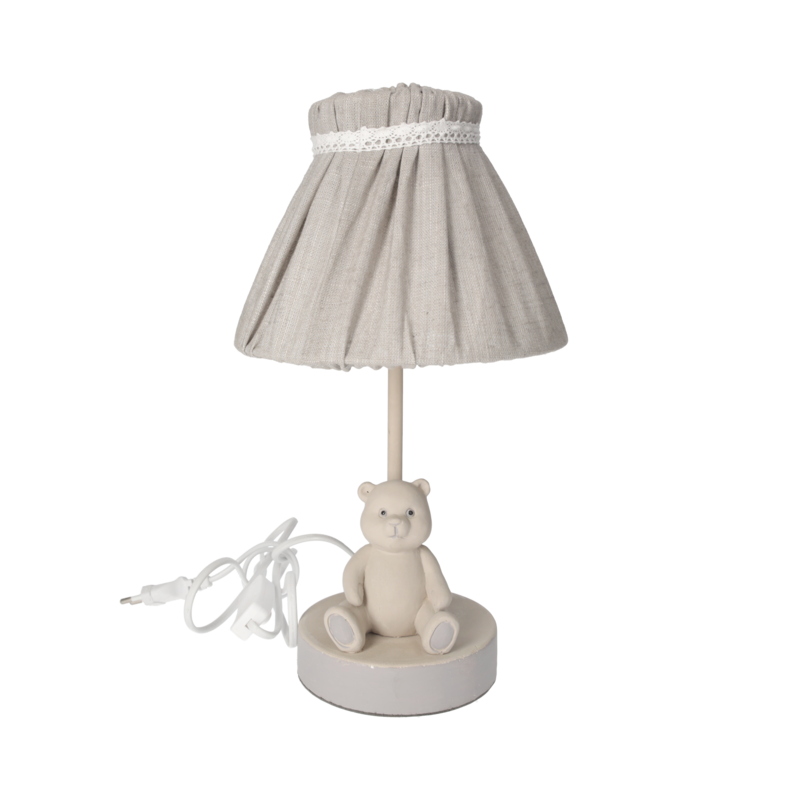 Lamp with teddy bear with lampshade h 36 d 20 cm in resin