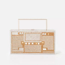 Saint Tropez Gold Diamond Pavé Tape Aftentaske