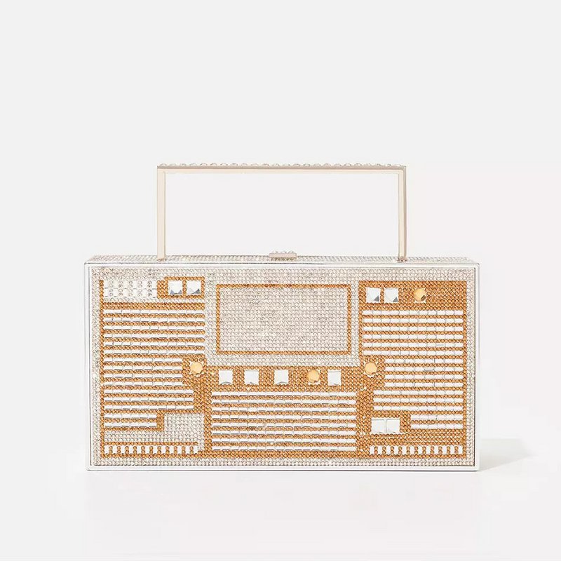 Saint Tropez Gold Diamond Pavé Tape Aftentaske