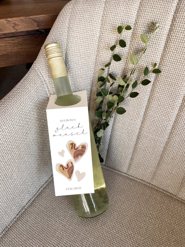 Flessenetiket voor monetaire geschenken, felicitaties, wijn, champagne en meer