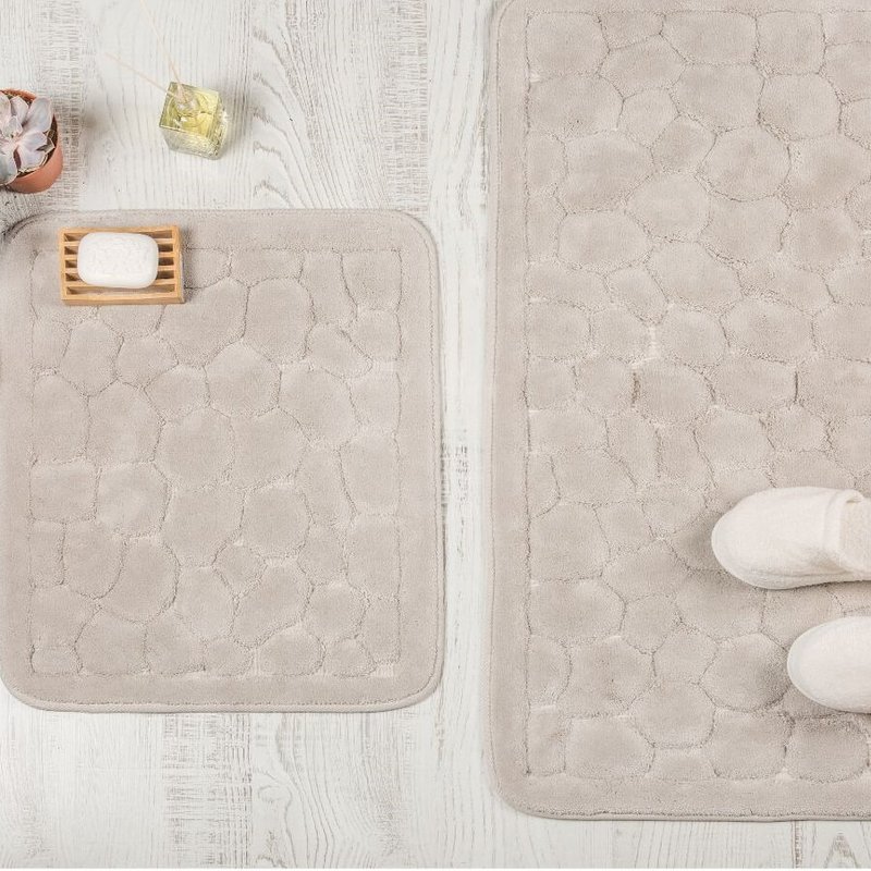 Stone Two Pieces Cotton Bath Mat Set