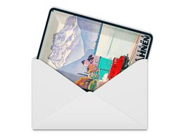 Cartolina in metallo da viaggio 10x14 cm Cartello decorativo delle Ferrovie Federali Svizzere montagne lago