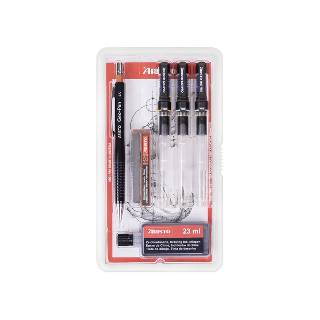 Tekenpen PRO Aristo College- set 6-delig 0.25-0.35-0.50mm tekenpennen, Geo-pen 0.5mm,