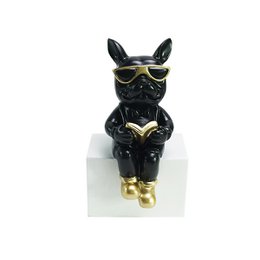 Polyresin Bulldogge schwarz