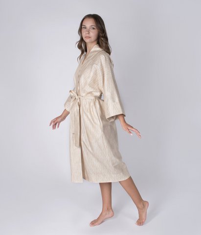 Sateen kimono bathrobe Twist Gold