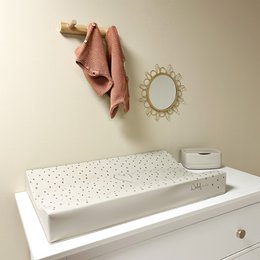 changing mat 72x44cm allover Heart Taupe