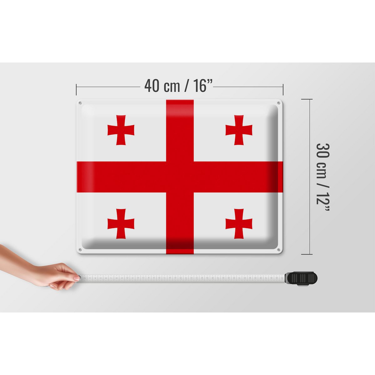 Tin Sign Flag of Georgia 40x30cm Flag of Georgia