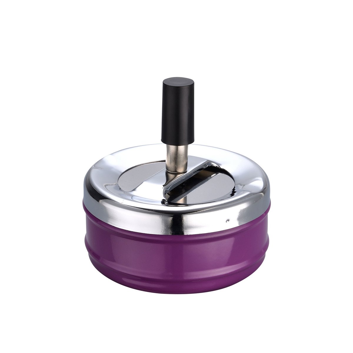 Cendrier poussoir avec couvercle pivotant