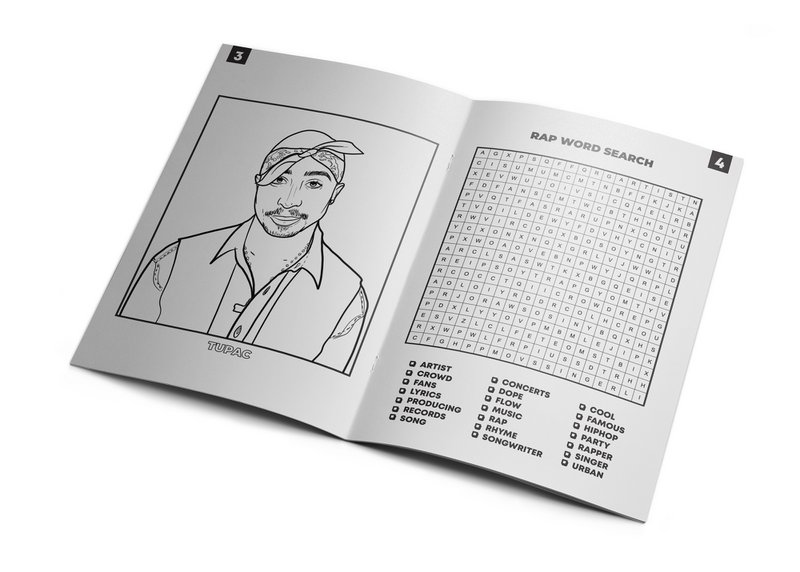 Libro di attività da colorare di leggende del rap
