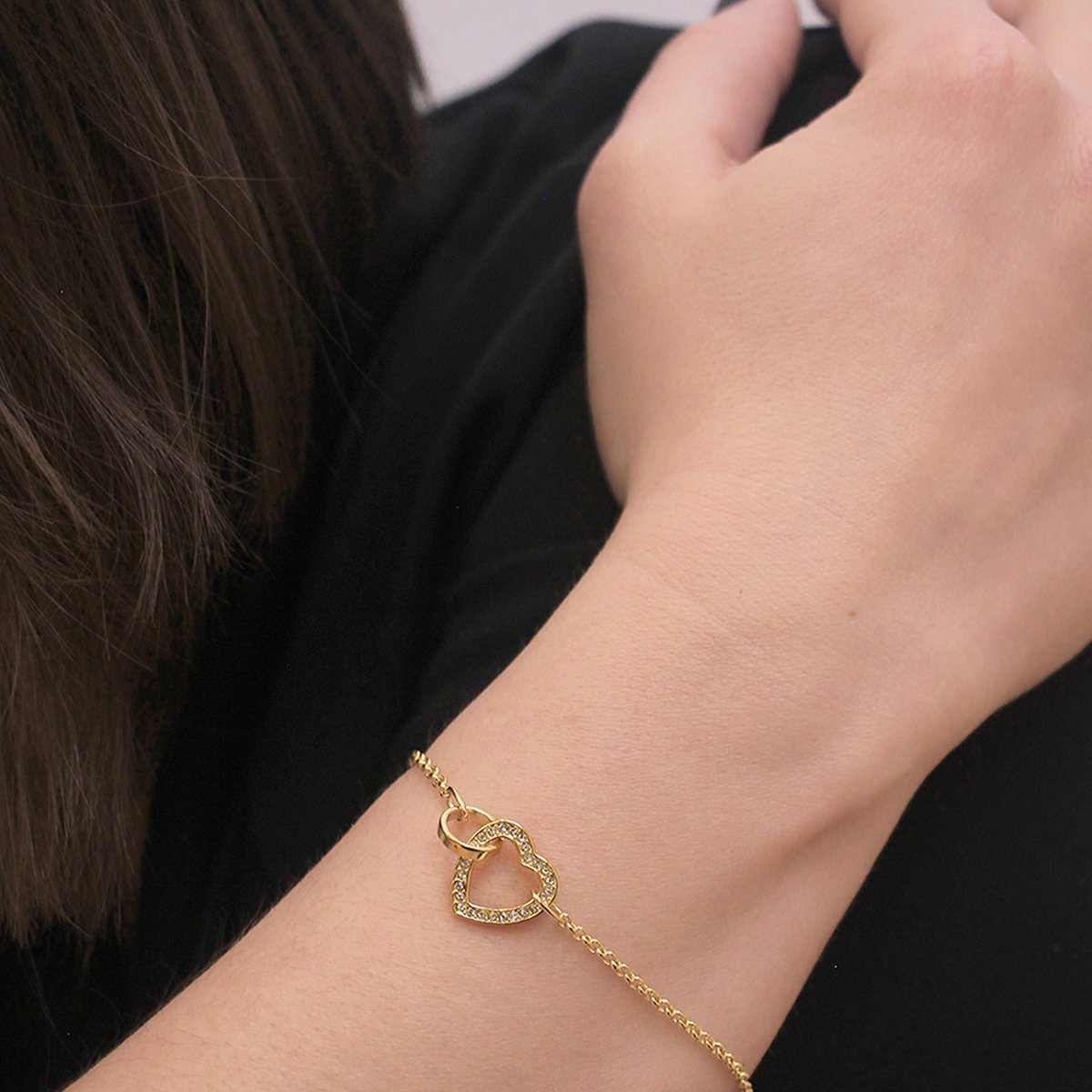 Simply Love Locked Heart Set and Box - Guld og Krystal
