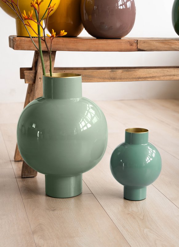 Vase Metal Small Sea Green 18x24cm