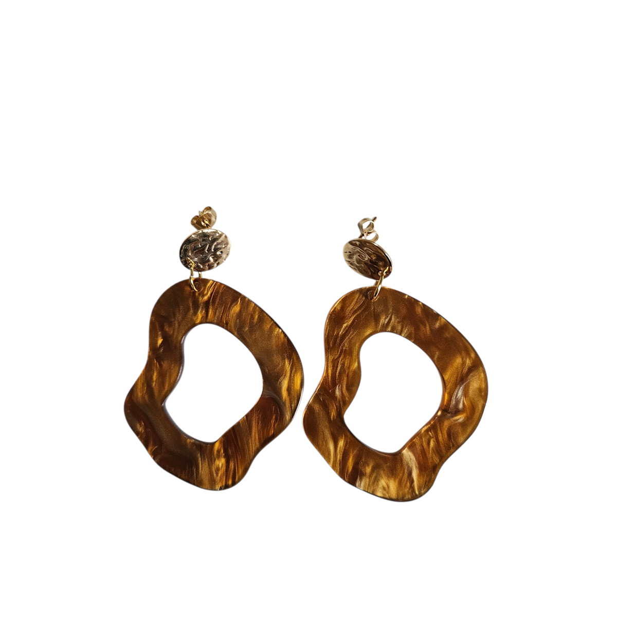 Pendientes ondas coñac