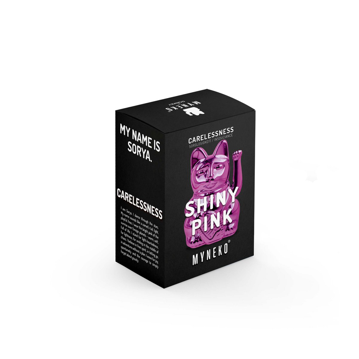 Gato de la suerte Mini | Rosa brillante