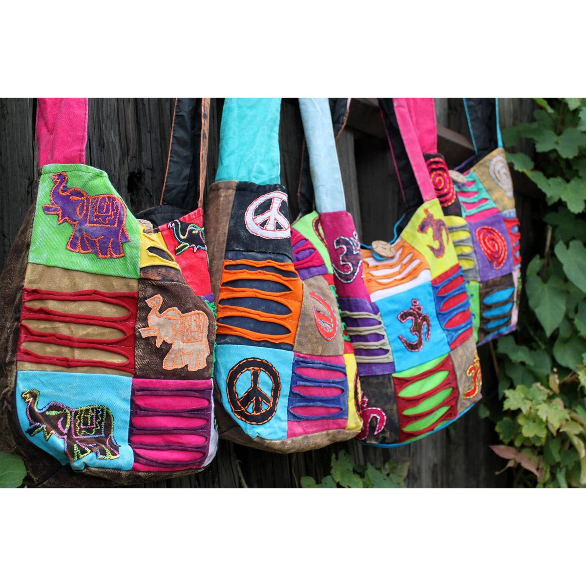 Ethnic Sling Bag - Purple / Spiral