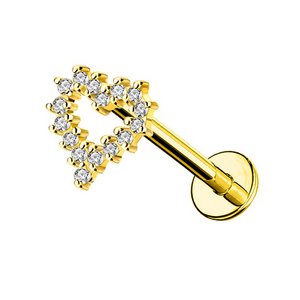 Hollow Heart Zirconia Labret Helix Piercing