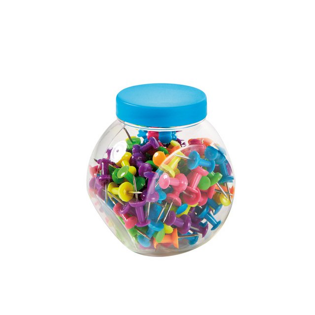 Chinchetas Alco 150uds Neon en caja con tapa de rosca redonda 150uds color NEON