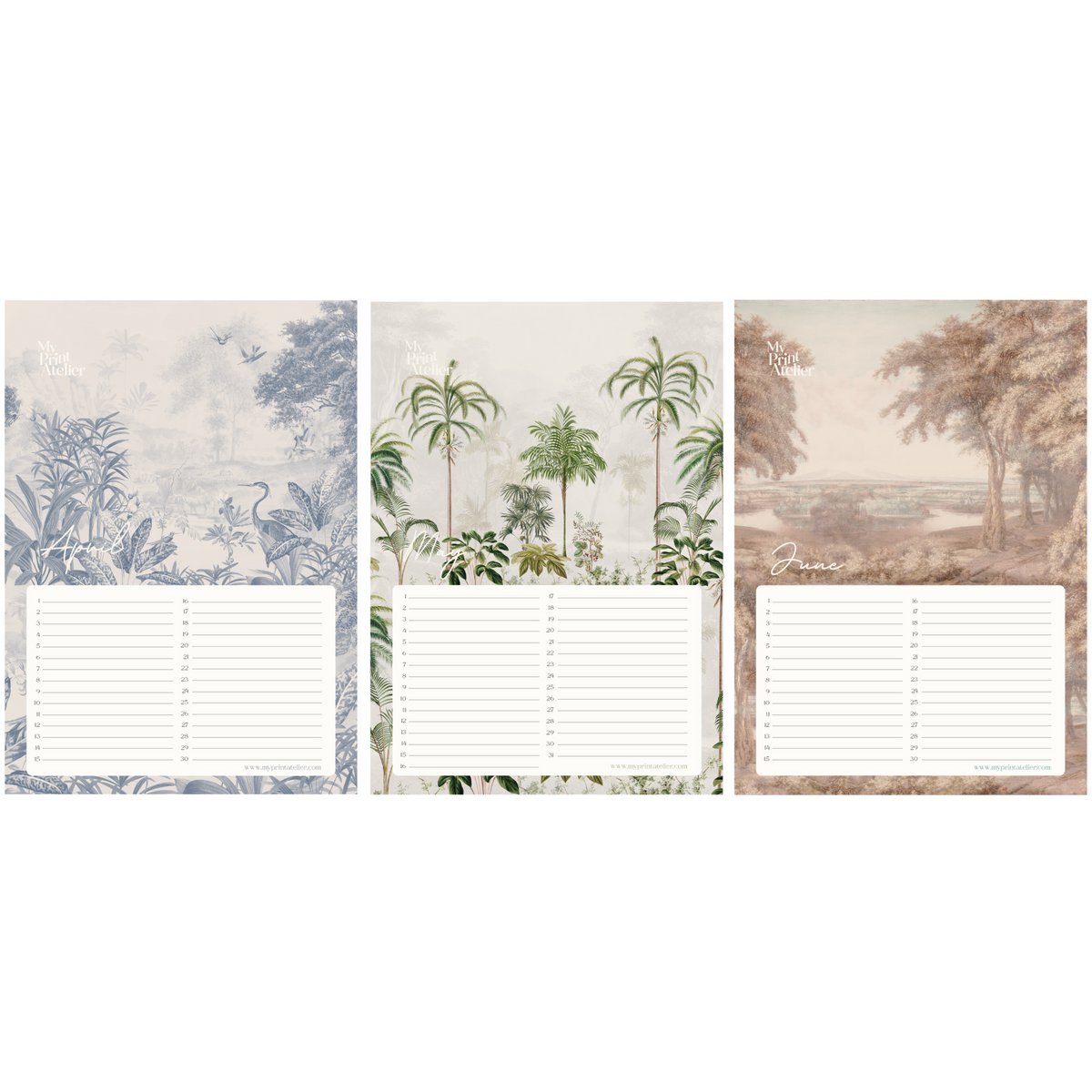 Birthday Calendar Signature Landscapes - Annet Weelink Design Landscapes - A4 - Perpetual Calendar - Premium Paper