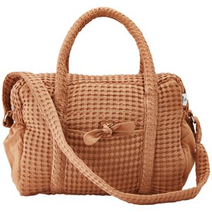 Brown Sugar Embossed Cotton Diaper Bag