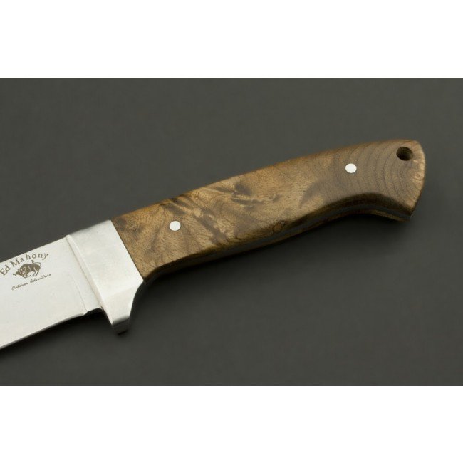 ED MAHONY Elch Master I, Jagdmesser, helles Wurzelholz