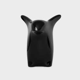 Pingouin curieux | Figurine décorative en porcelaine nuit noire